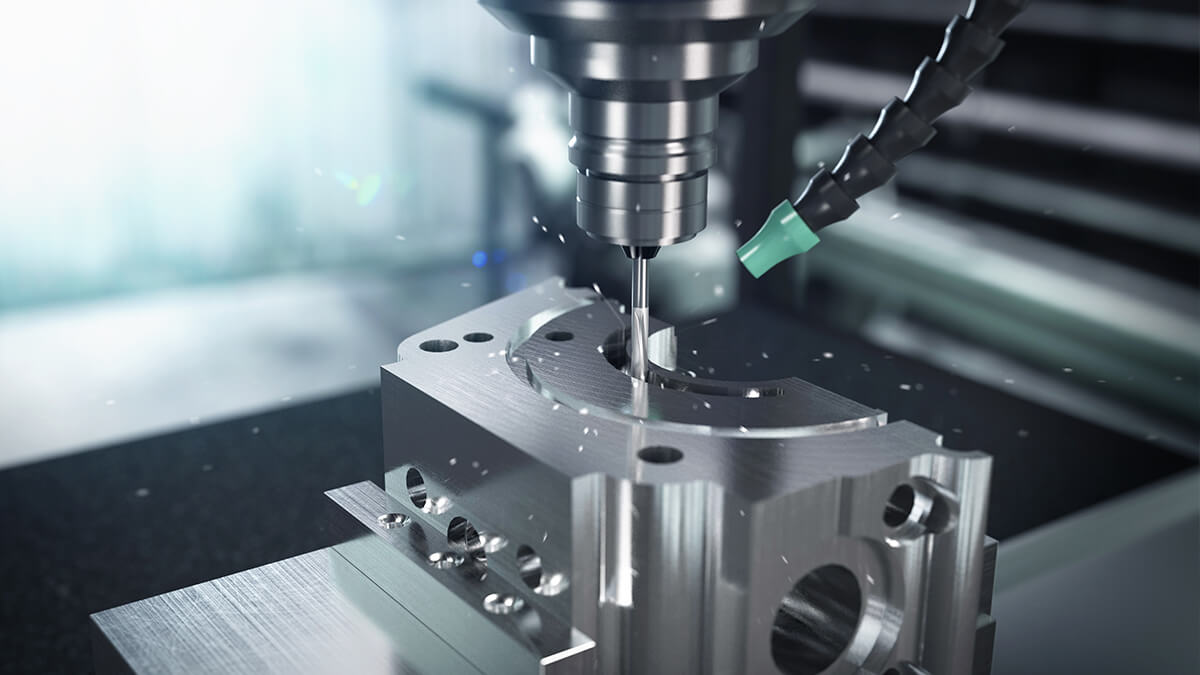 CNC milling a precision-machined aluminium component